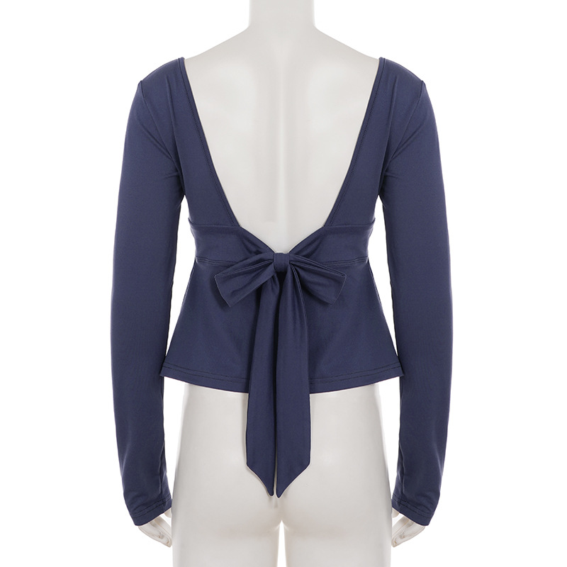 Spicy Curve-Hugging A-Line Long Sleeve Top