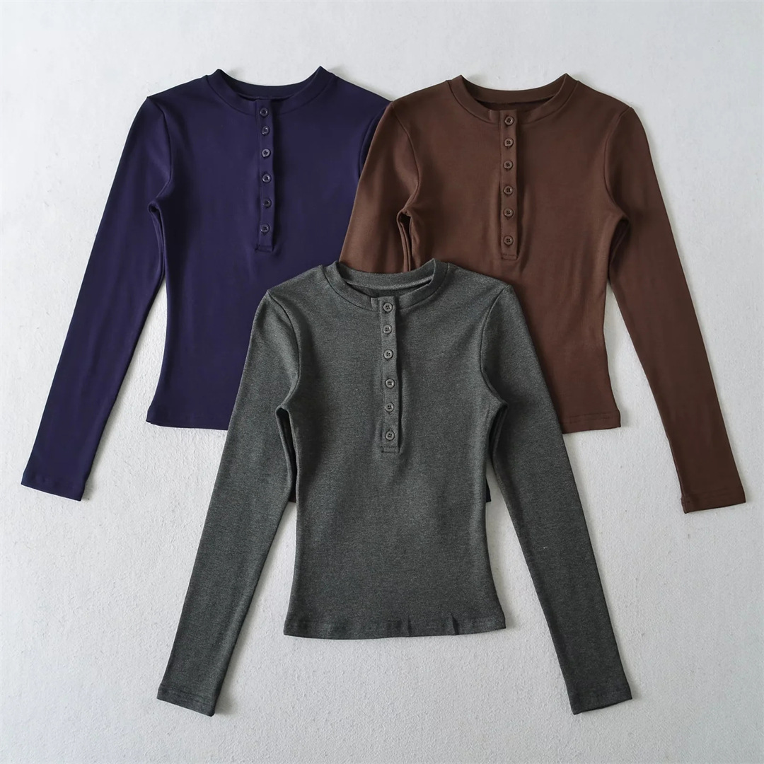 Sexy Chic Plain Wrist-Length Snug Tee