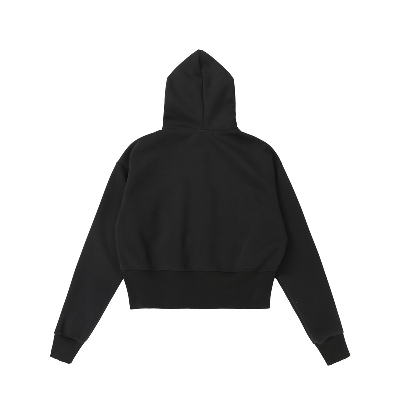 Crop Cheetah Stitch Panel Hood Jacket