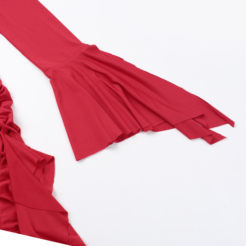 Round Neck Full Sleeve Polyester Cutout Dress