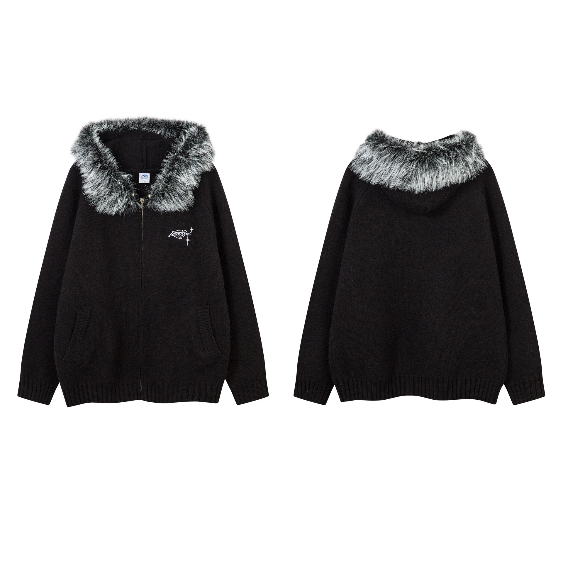 Acrylic Jacquard Long Sleeve Loose Fit Cardigan