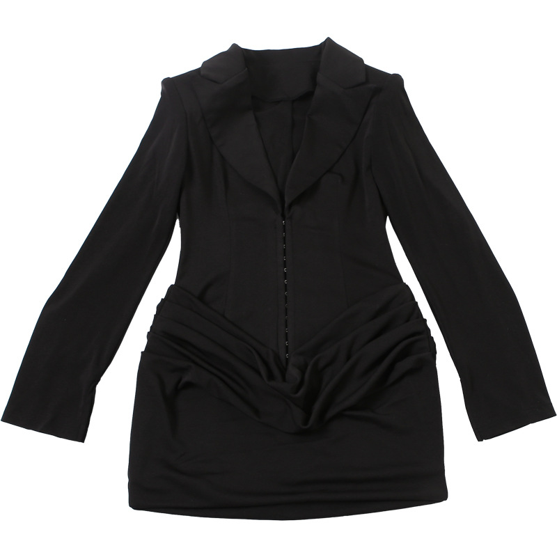 Long Sleeve Plunging Neckline High Rise Mini Dress