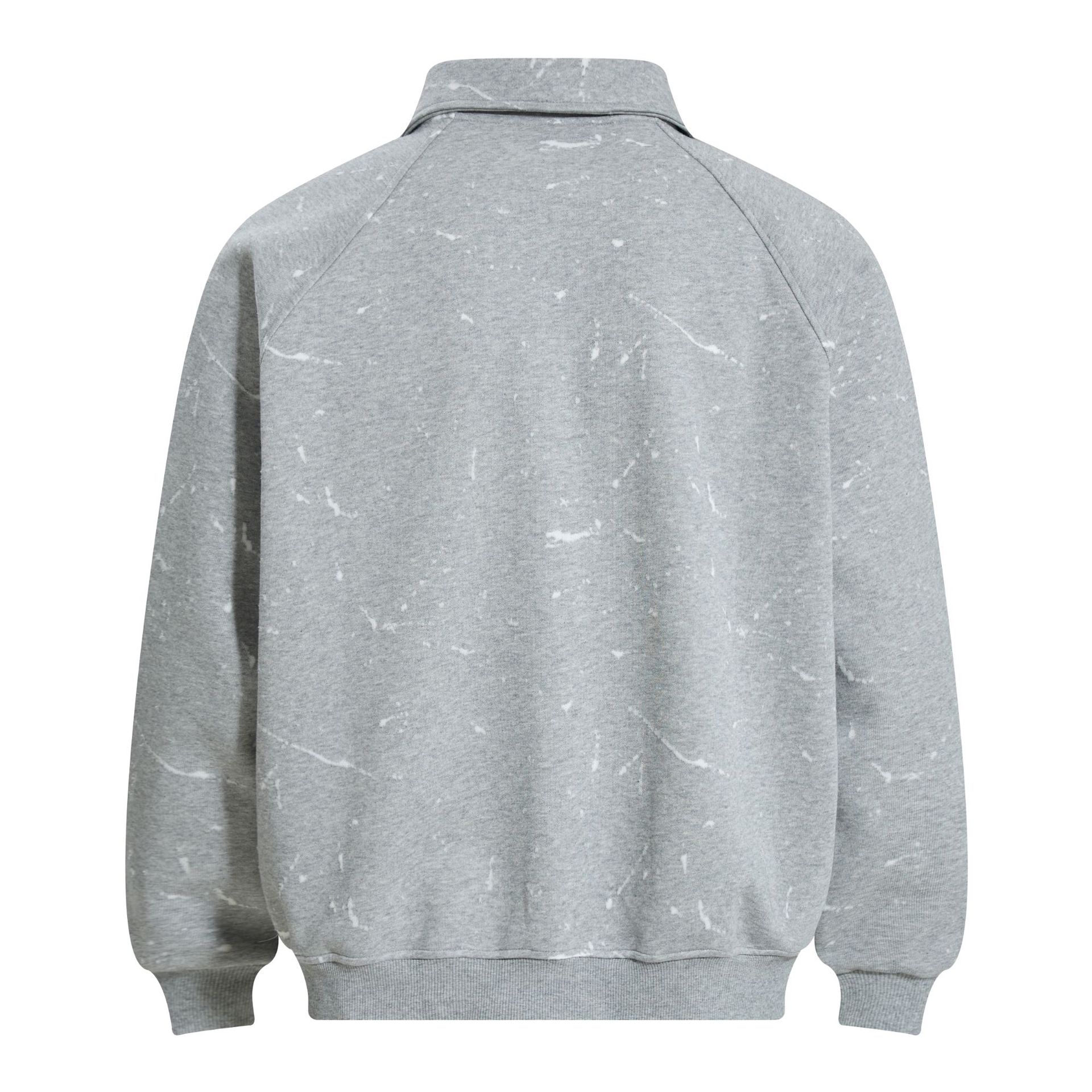 Half open collar raglan sweatshirt with flip collar sweatshirt