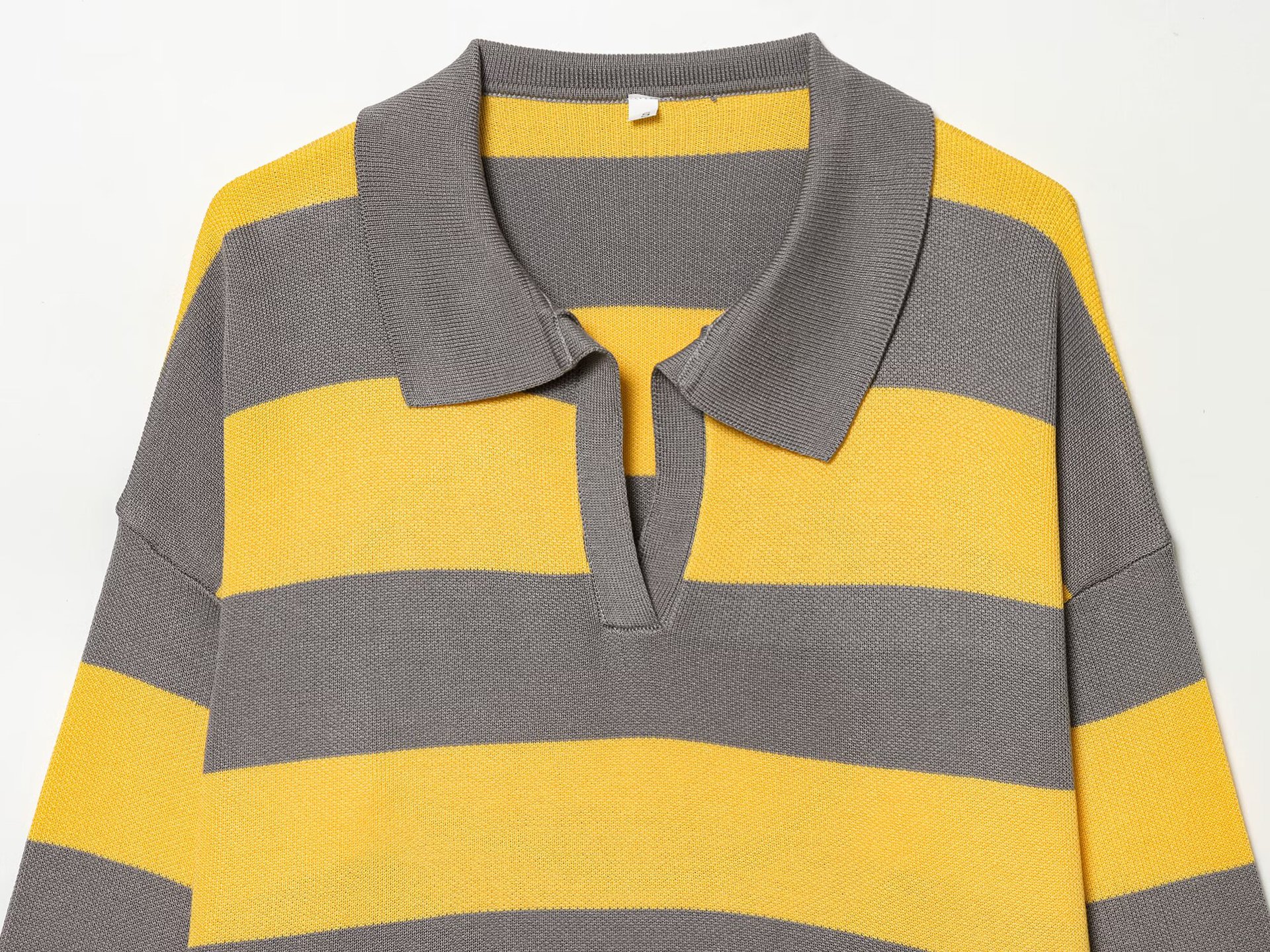 Striped knitted polo shirt