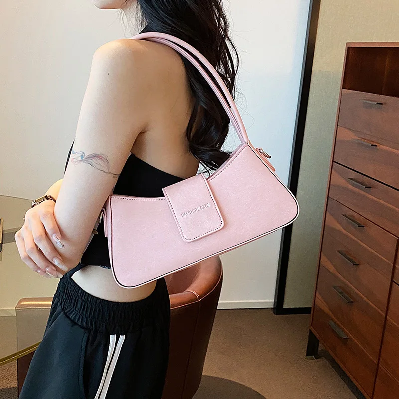 Small PU Leather Underarm Shoulder Bags for Women Designer Fashion Handbags Trend Ladies Solid Color Crossbody Bag