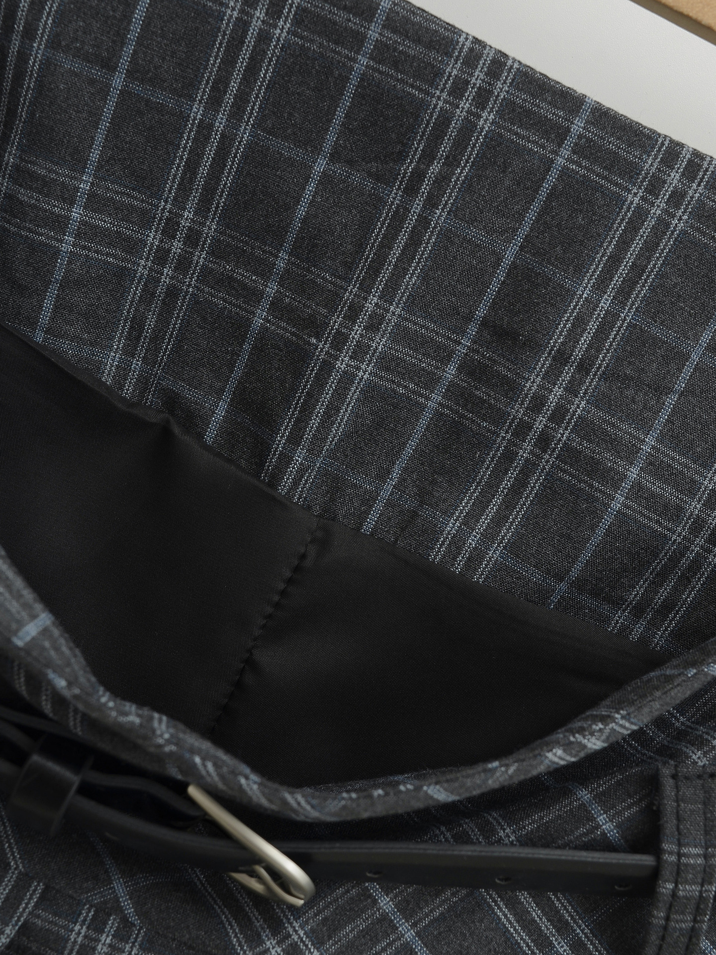 High Waist Slimming Small Plaid Belt Pleated Skirt Short Skirt