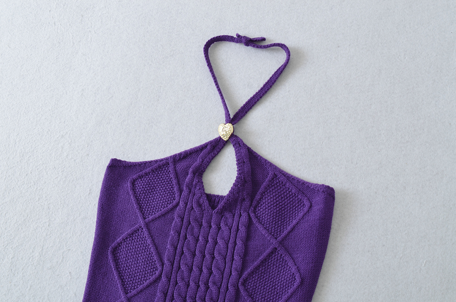 Hollow-out Knit Halter Strapless Camisole