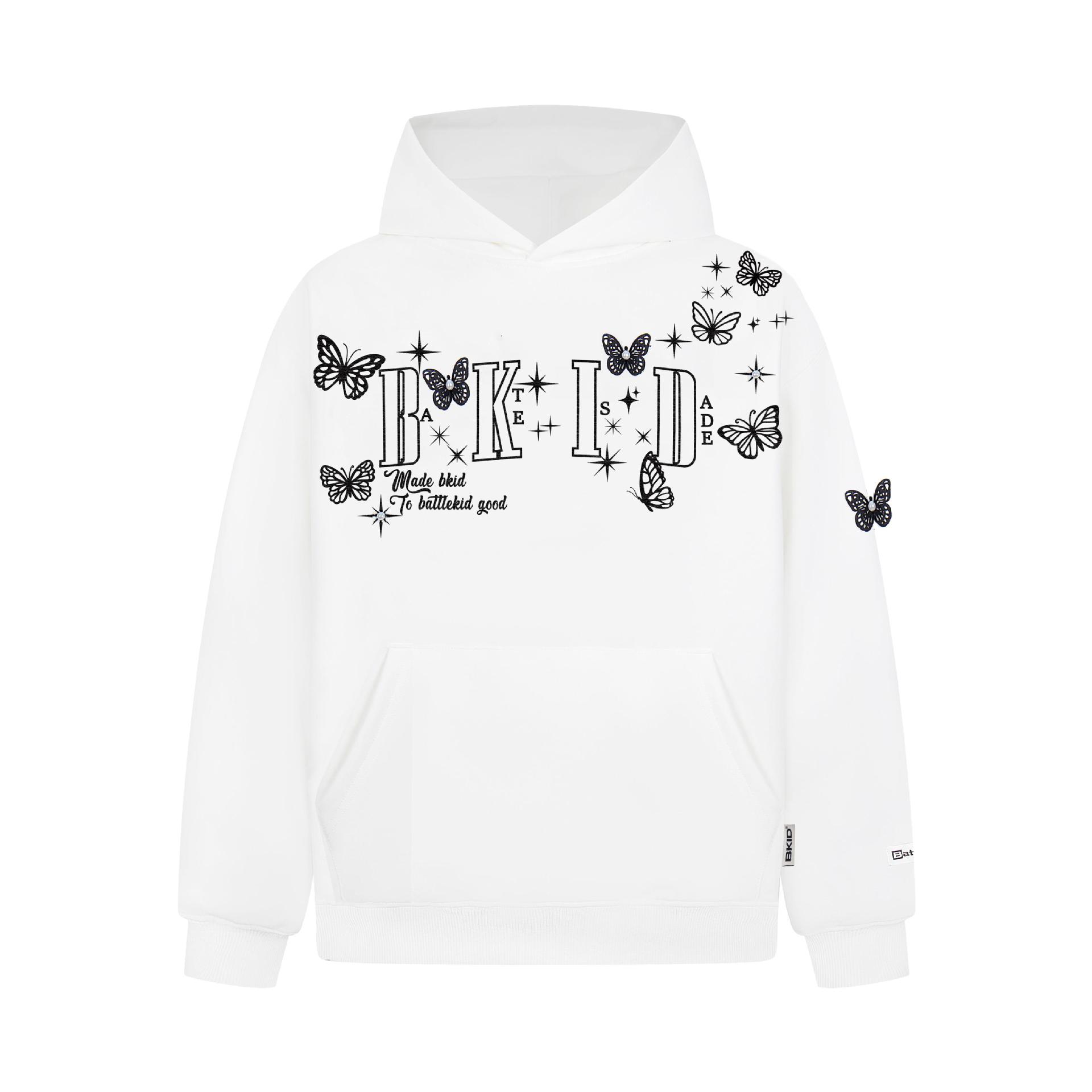 Cotton Swallowtail Embellished Hoodie
