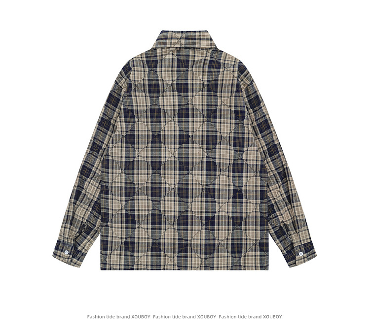 Man's Burgundy Gingham Pin-Tucked Cuffed Shirt