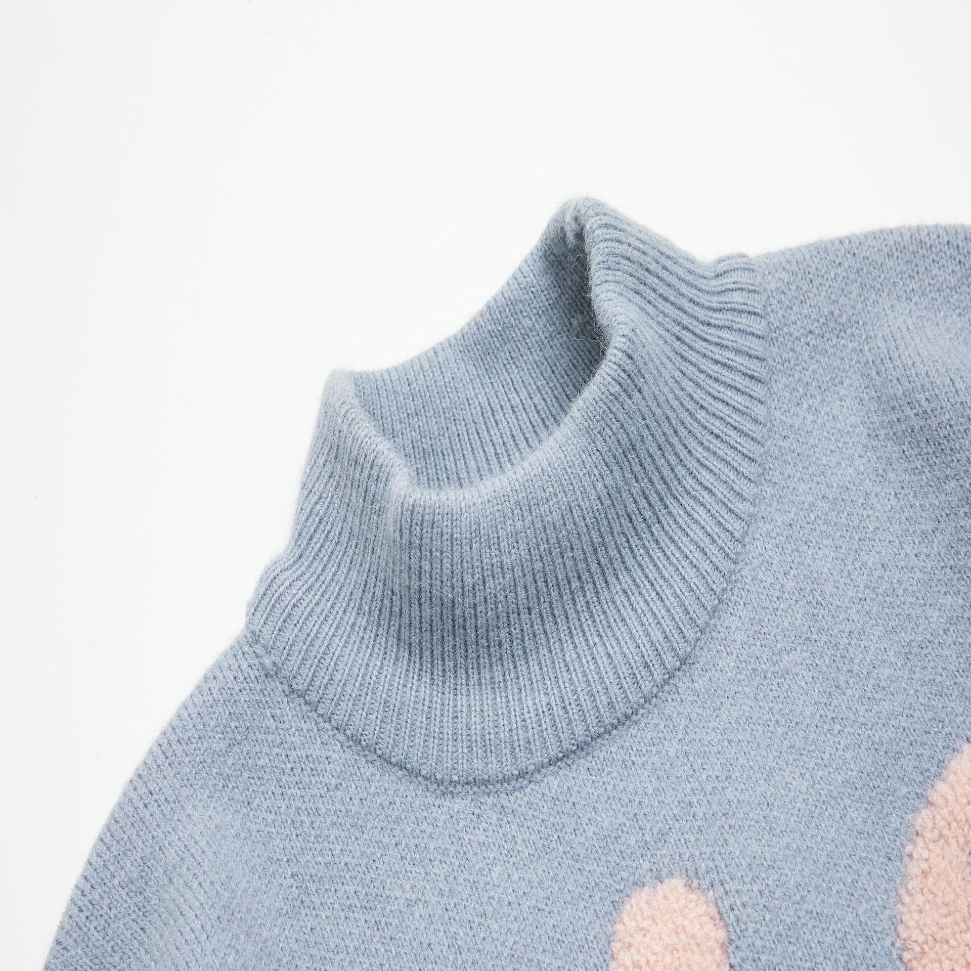 Japanese Oversized Alphabet Print Polyester Sweater
