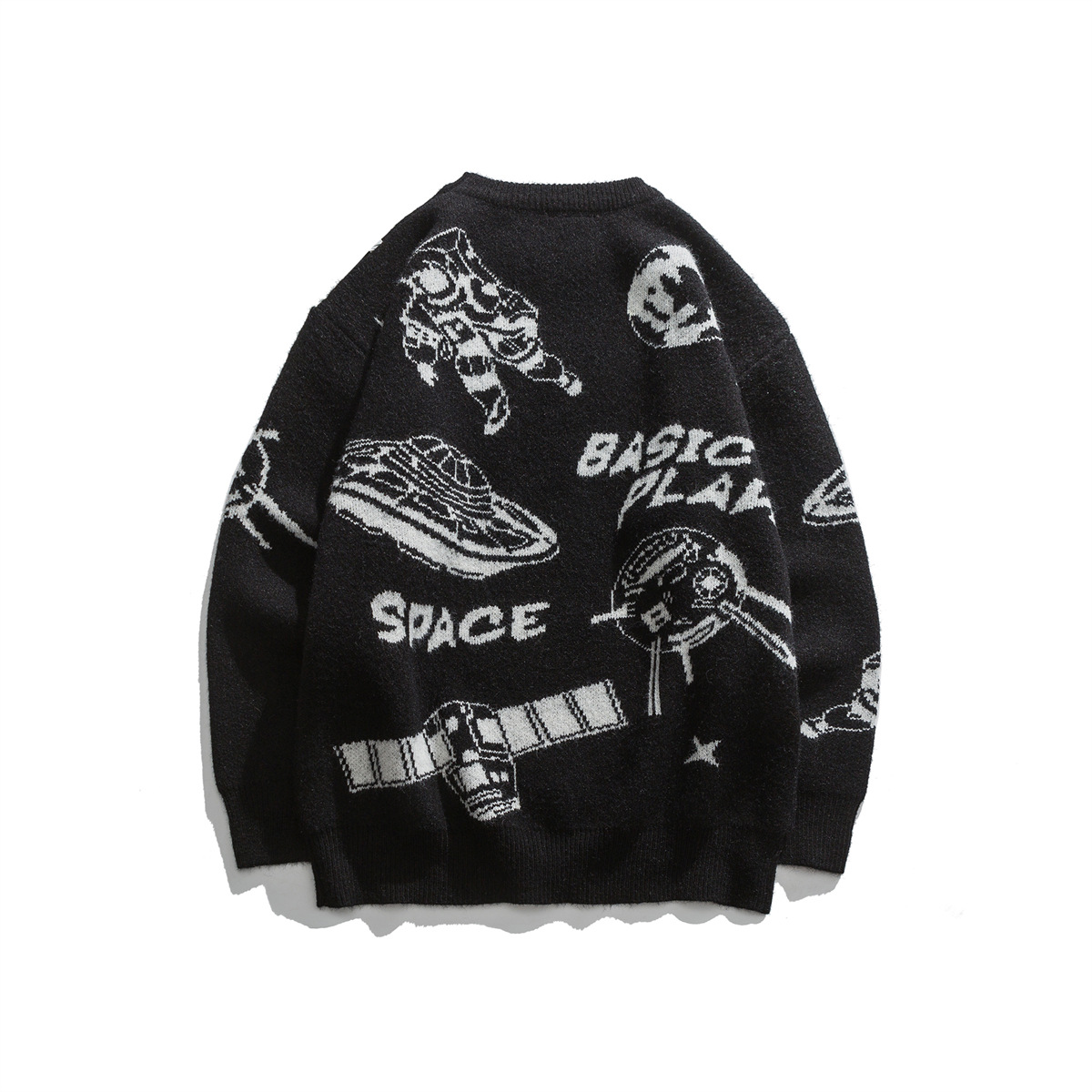 Unisex Oversized Colorblock Japanese Workwear Sweater
