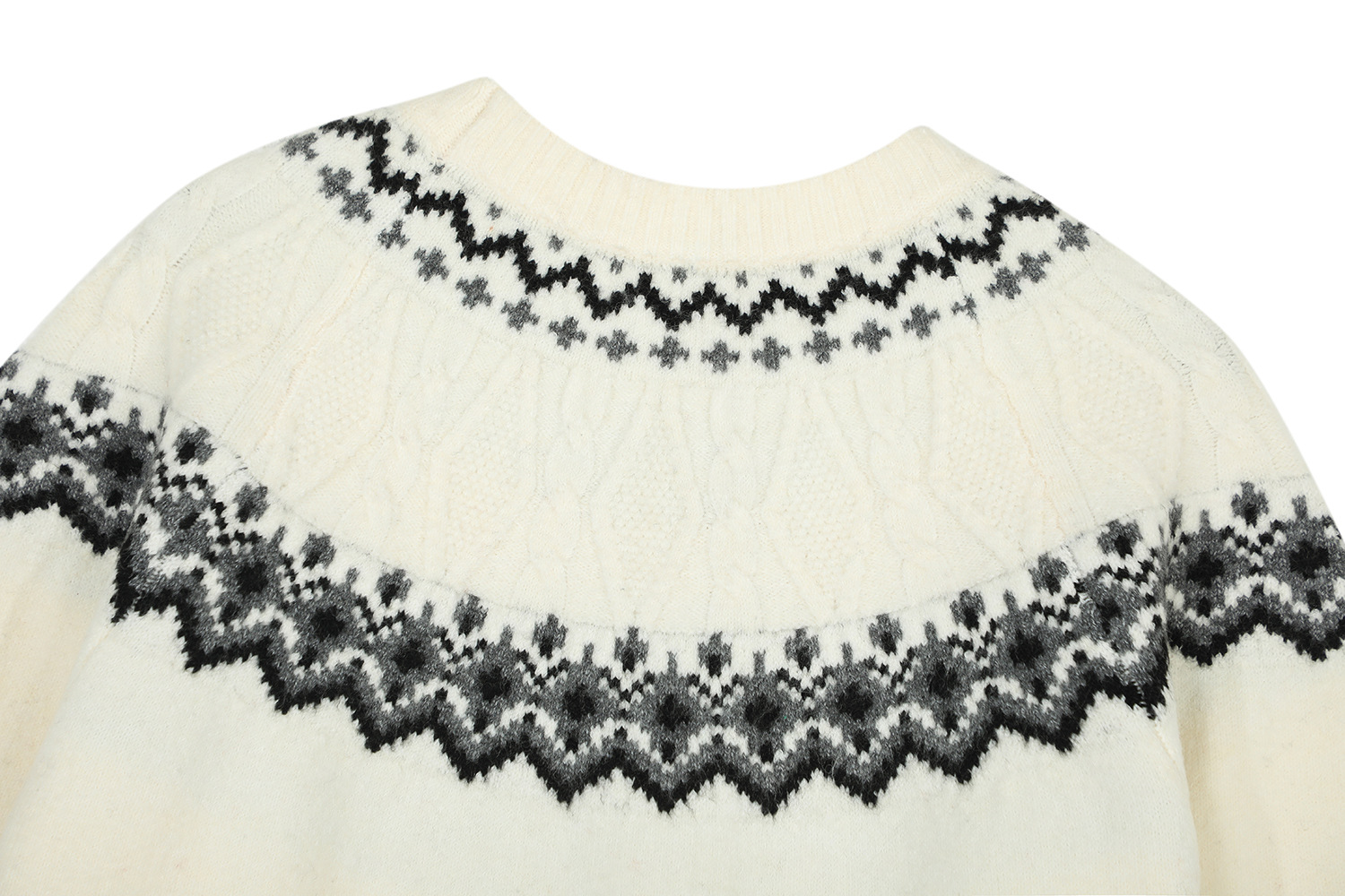 Street Style Man's Retro Round Collar Sweater