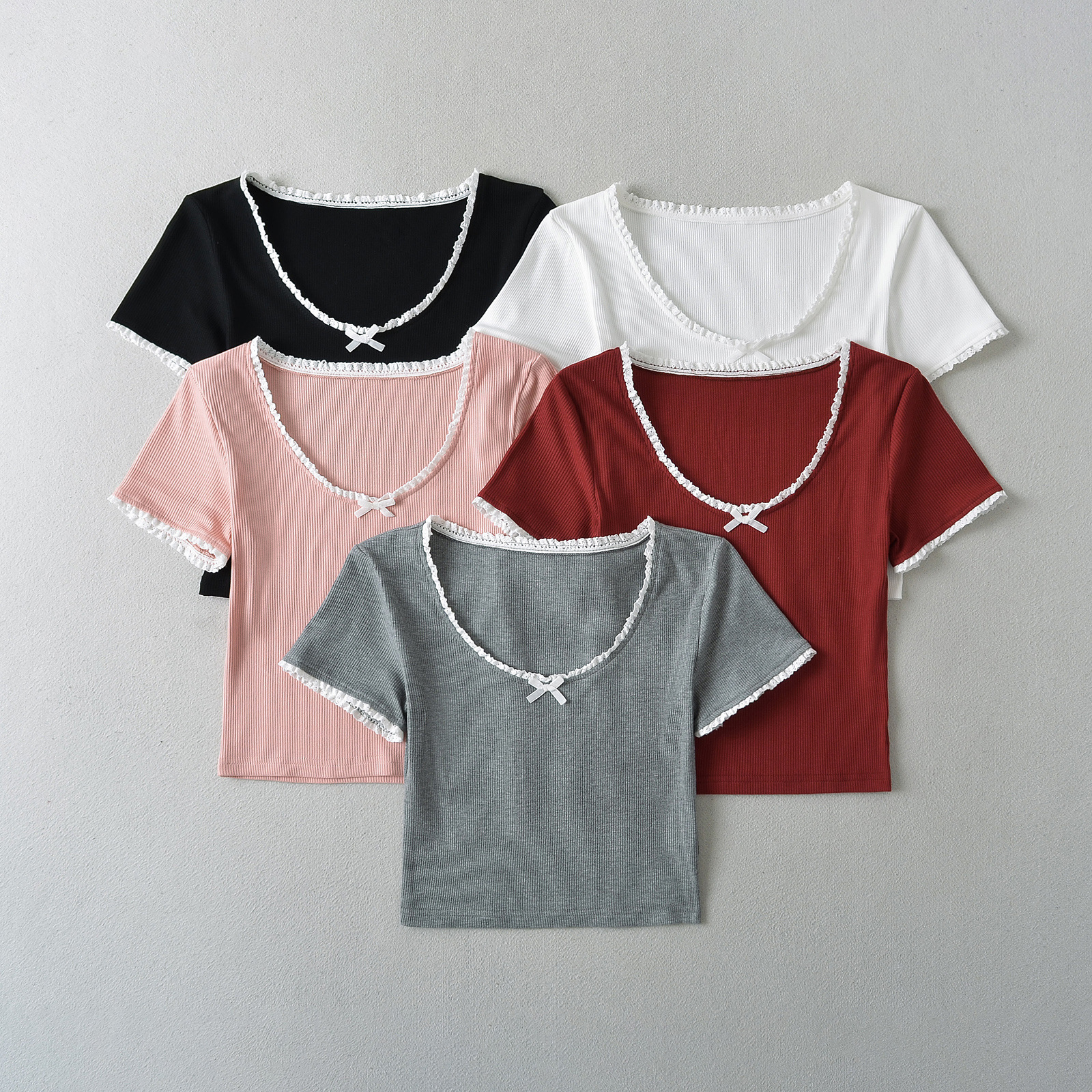 Stretch Body-Hugging Short Sleeve T-Shirt
