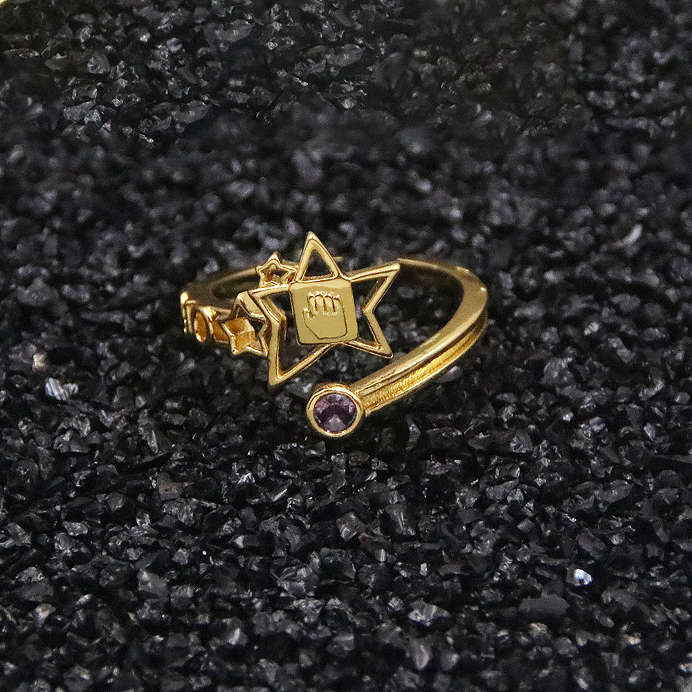 Anime JoJo's Bizarre Adventure Anime JoJo's Bizarre Adventure Josuke Higashikata Star Ring Stand Platinum Heart COS Ring