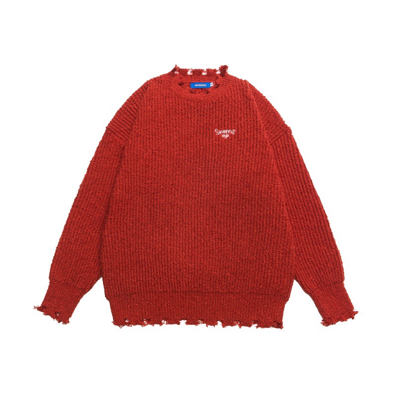 Oversized Color Block Sweater Long Sleeve Polyester