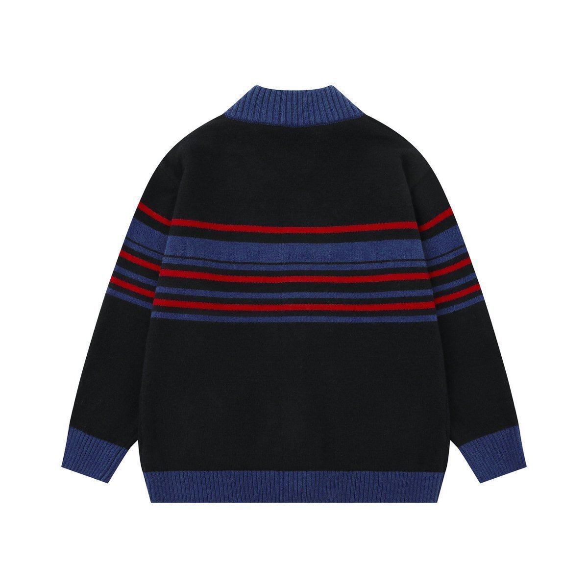 Contrast Stitch Banded Zipper Cardigan