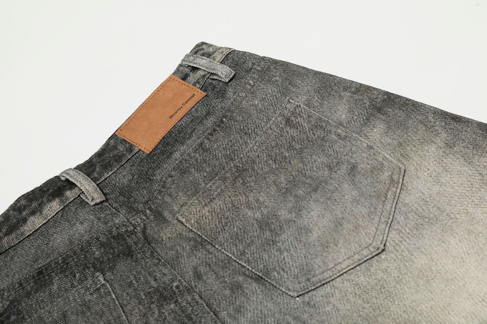 Washed Blue Vintage Distressed High-End Design Men's Loose Knife-Shape Jeans