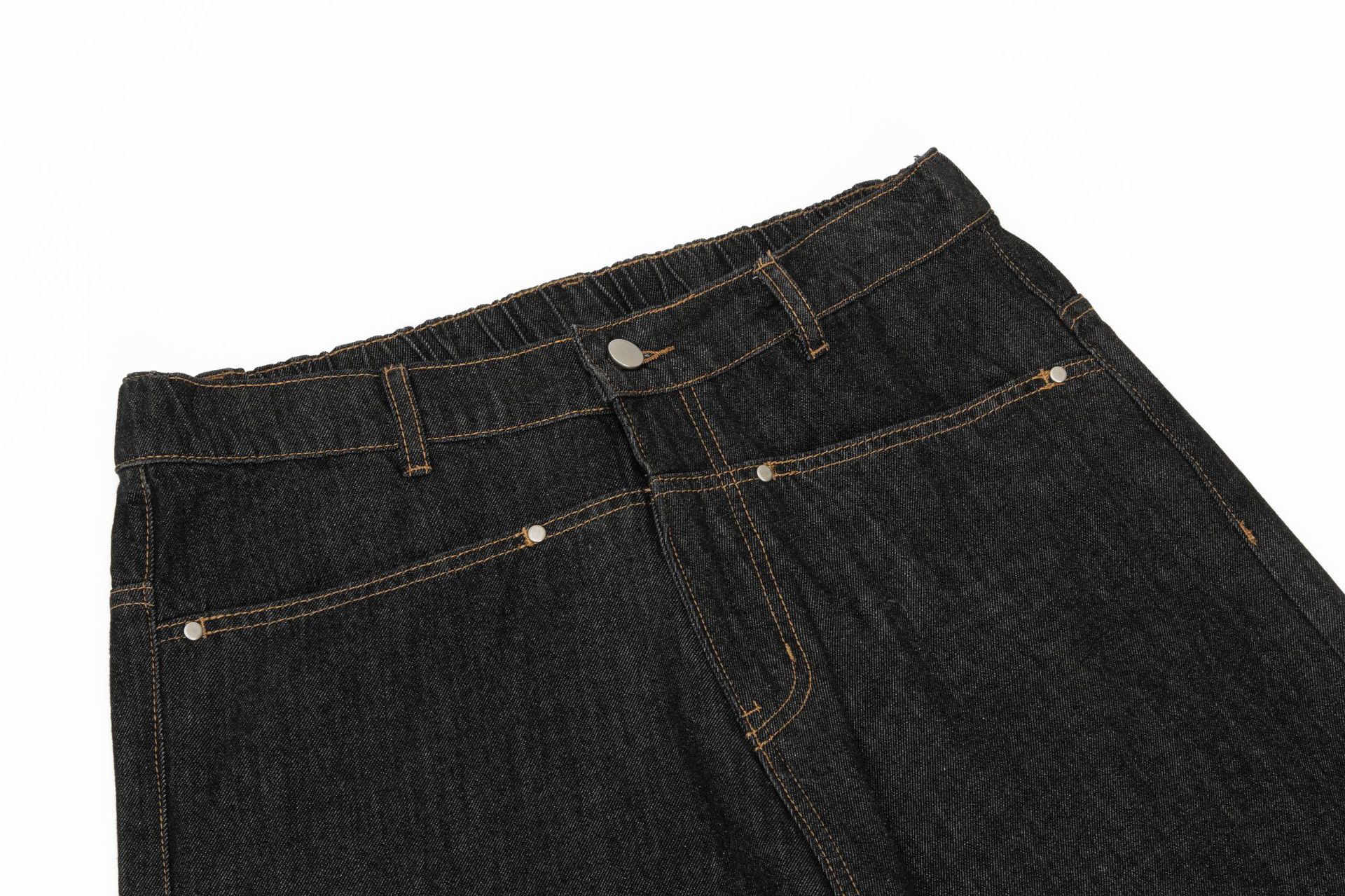 Street Style Vintage Raw Denim Deconstructed Design Men's Loose Wide-Leg Jeans