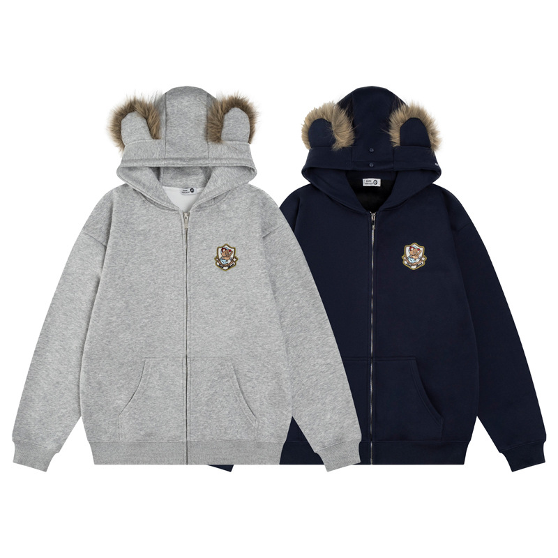 Oversized Streetwear Teddy Letter Print Cotton Hoodie