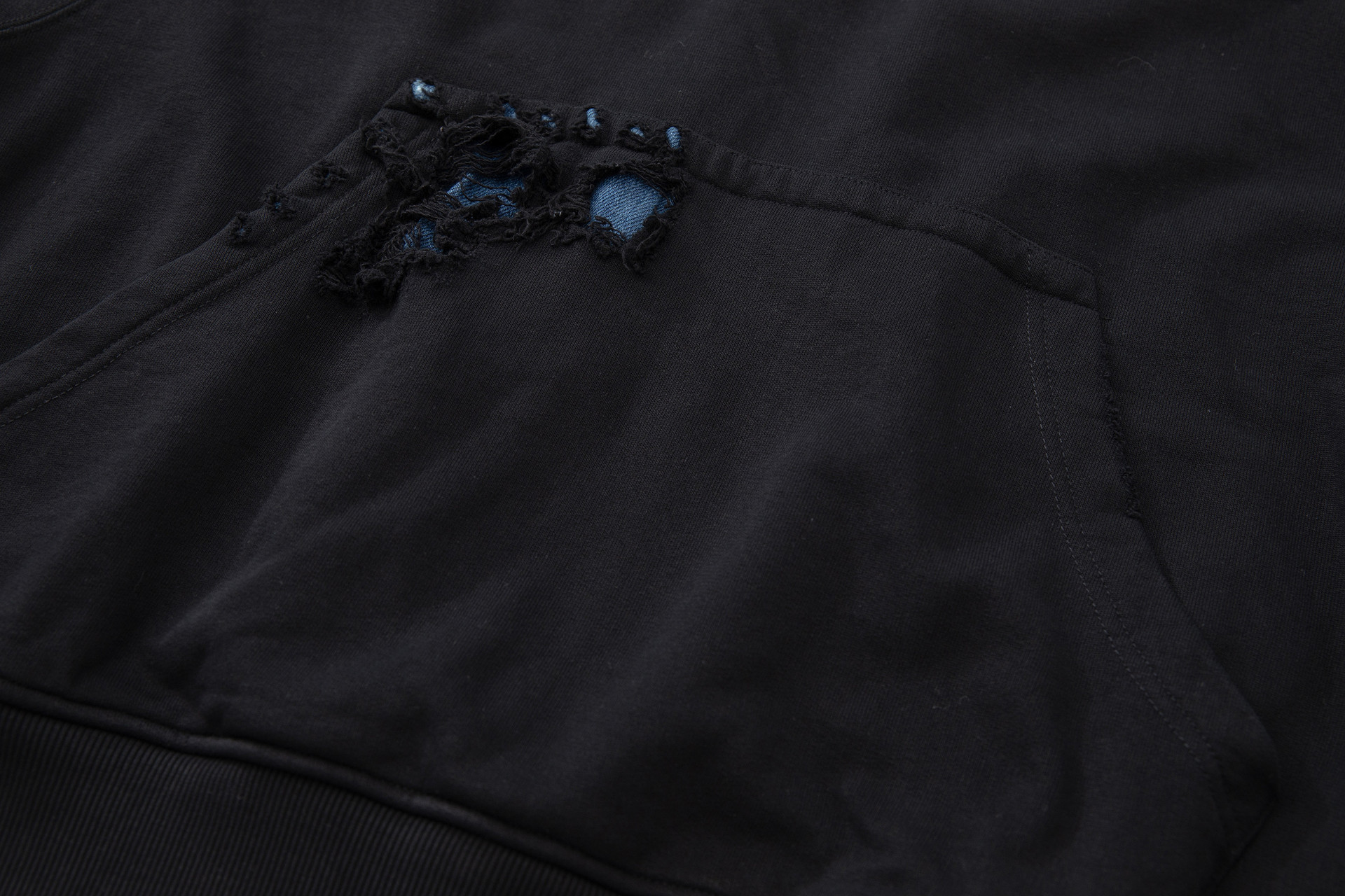 Loose Fit Printed Destroyed Hoodie