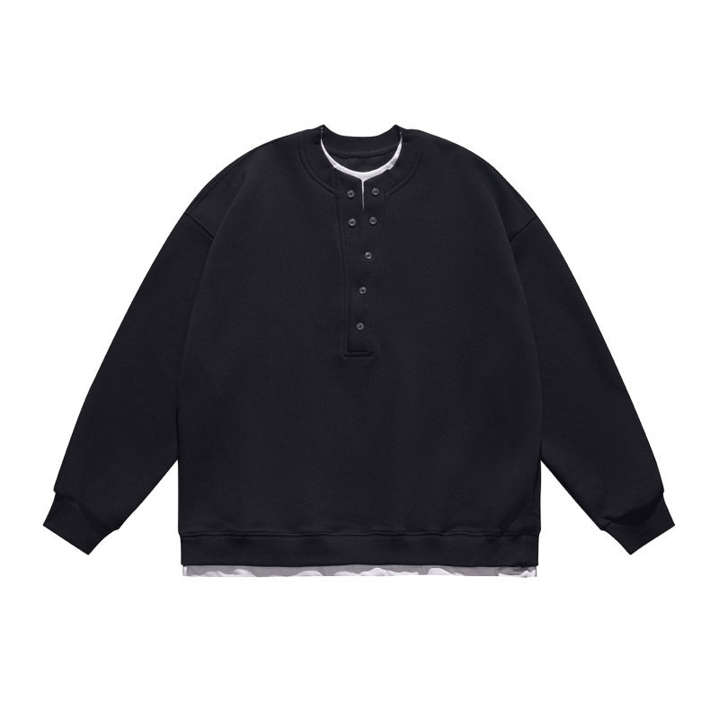 Oversized Faux Layered Letter Print Hoodie