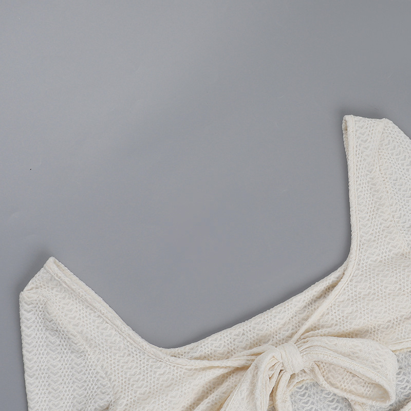 U Neck Full Sleeve Open Back Top