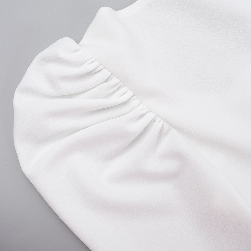 Bateau Neckline A-Line Long Sleeved Mini Dress