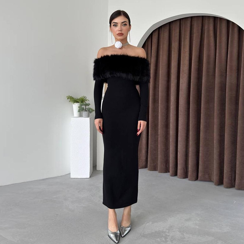 Sleek Asymmetric High Waist Full Sleeve Dress