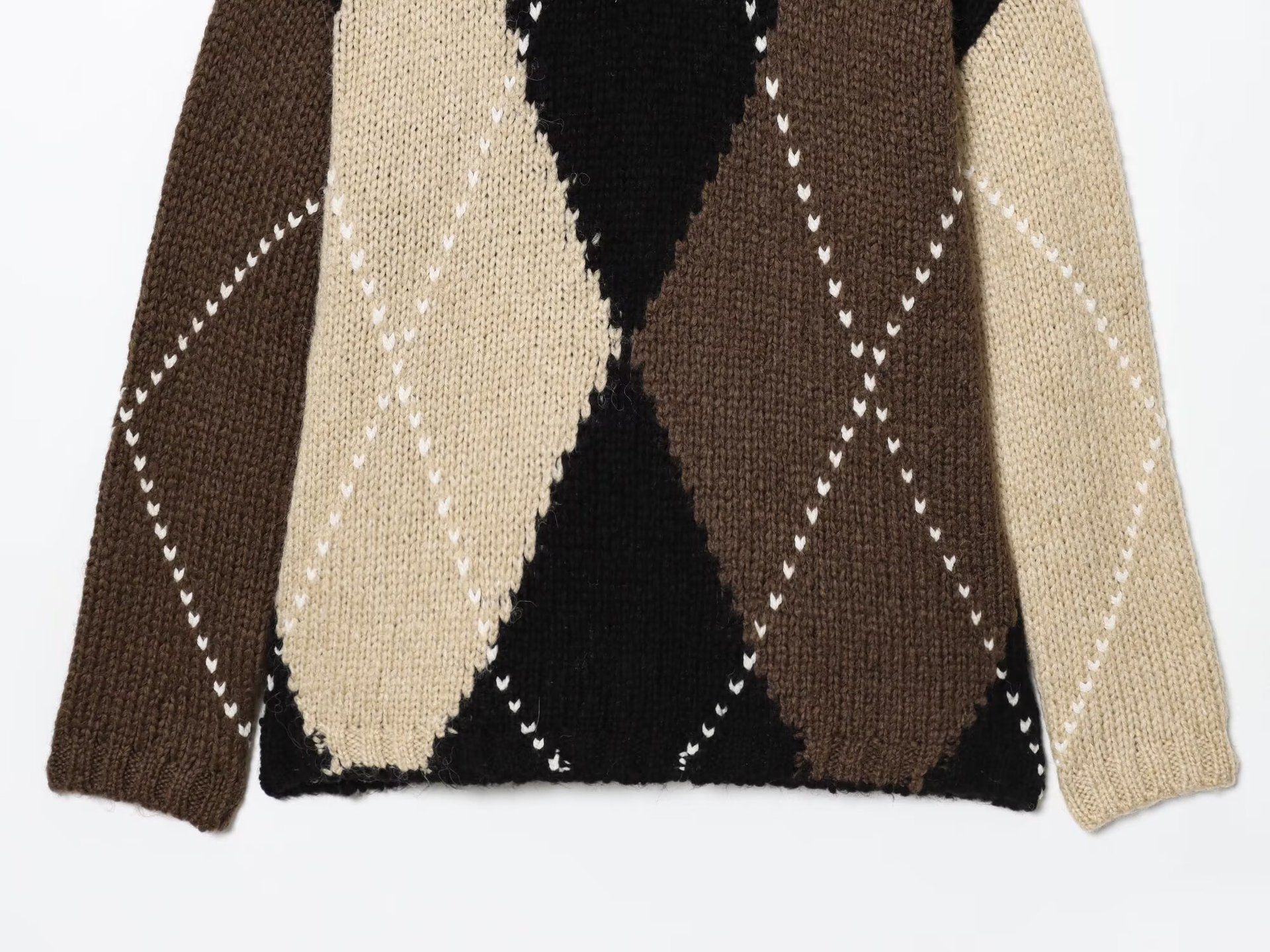 Long Sleeve Geometric Polyester Sweater