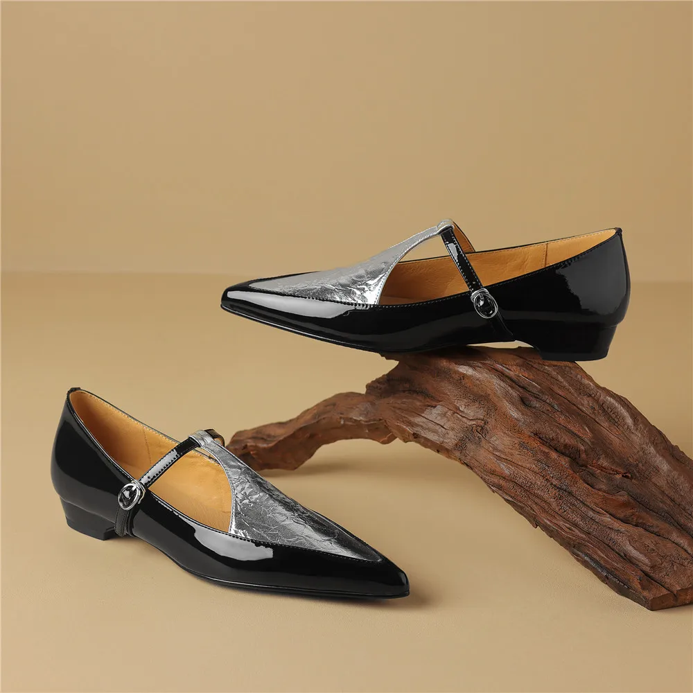Ladies Urban Tapered Two-Tone Belted Ballerina