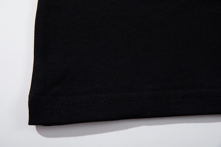 Classic Cotton Letter Lapel Zip Oversized T Shirt