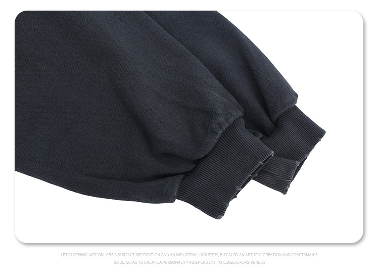 Streetwear Heavy Cotton Aged Torn Hoodie