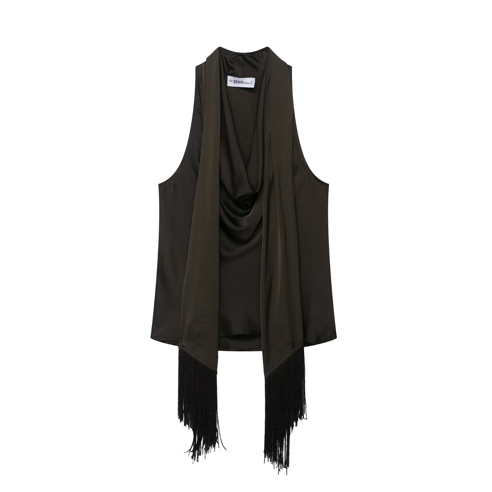 Draped Fringe Polyester Vest