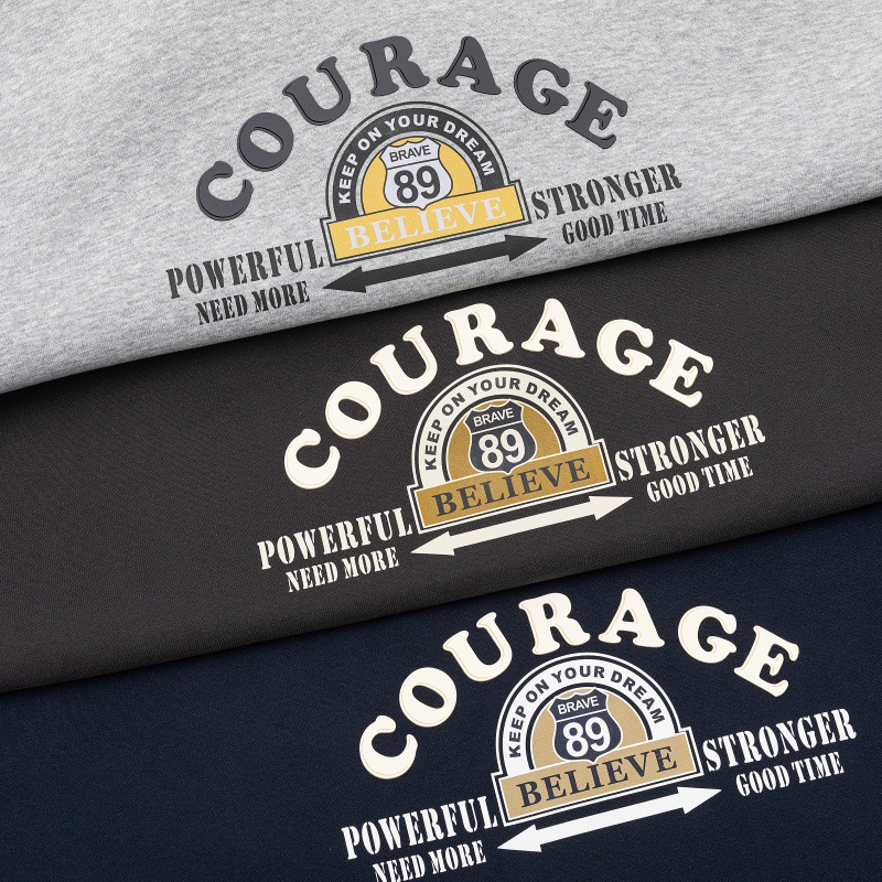 Retro Oversized Cotton Blend Lettering Hoodie