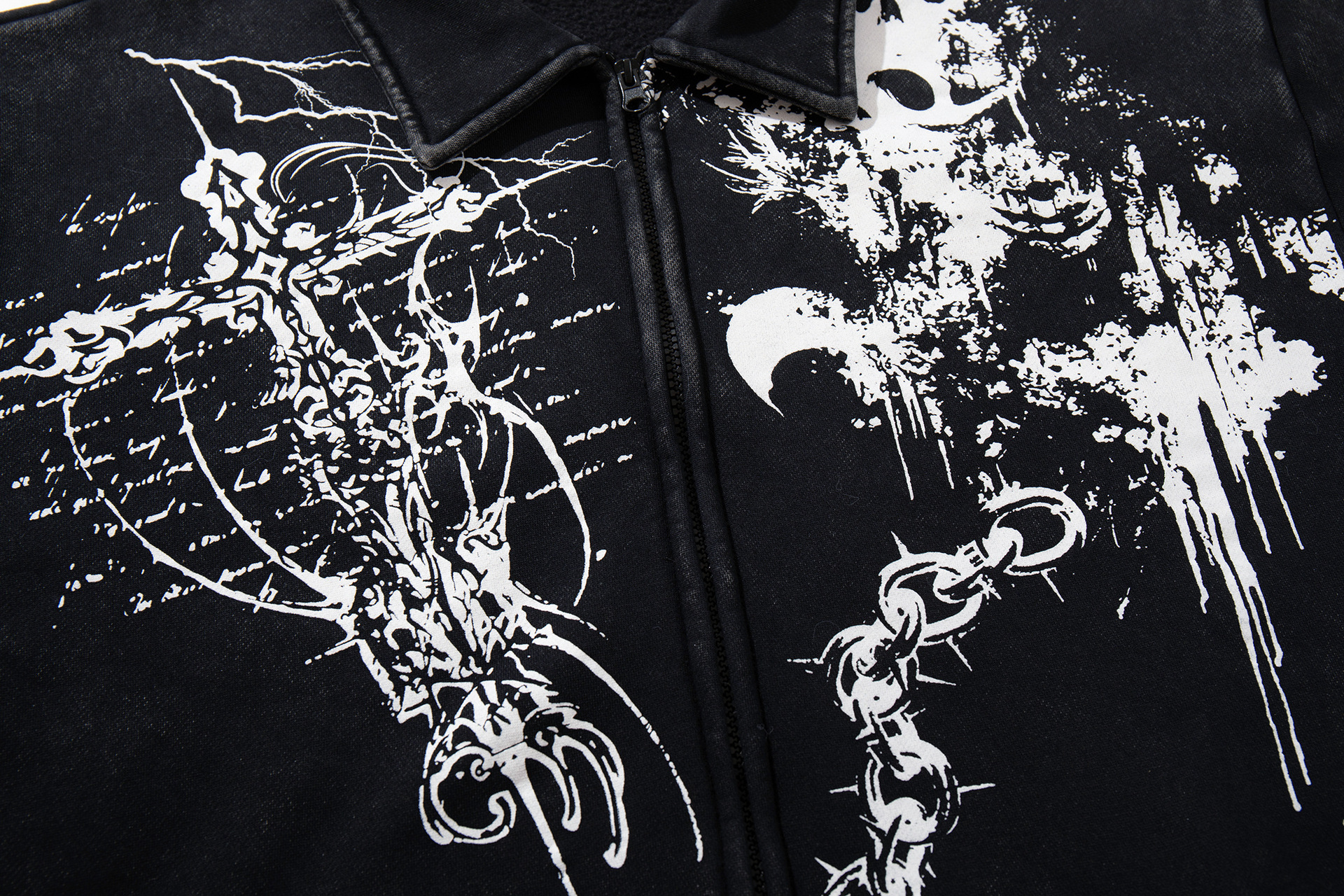 Polyester Gents Retro Skull Loose Hoodie