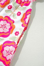 Rose Floral Print Layered Ruffle Sleeve Mini Dress - Image 8