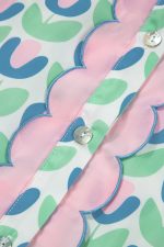 Green Floral Print Scallop Trim Pocket Mini Dress - Image 10