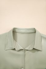 Laurel Green Plain Buttoned Collar T Shirt Dress - Image 7