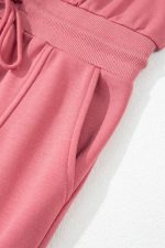 Mineral Red Terry Zipped Collar Sleeveless Drawstring Waist Mini Dress - Image 12