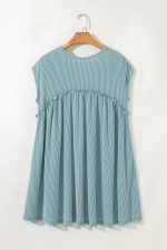 Canton Textured Patched Pocket Frilly Mini Dress - Image 8