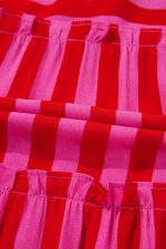 Rose Stripe Ruffle Strap Shirred Bodice Tiered Maxi Dress - Image 12