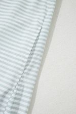 White Stripe Collared V Neck Chest Pocket Long Sleeve Beach Cover up - Image 11