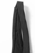Black Side Tied Waist Square Neck Adjustable Straps A Line One Piece Swim Dress - Image 5