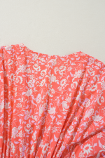 Red Boho Floral Tassel Tie Sleeve Maxi Dress - Image 15