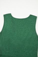 Blackish Green Twisted High Waist Sleeveless V Neck Mini Dress - Image 10