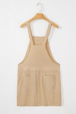 Parchment Side Buttons Sleeveless Overall Mini Dress - Image 8