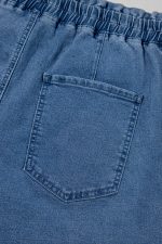 Ashleigh Blue Drawstring High Waist Casual Denim Shorts - Image 7
