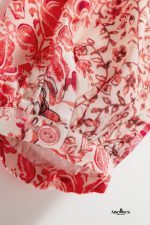 Pink Bohemian Floral Print Tassel Tie Long Sleeve Flowy Mini Dress - Image 13