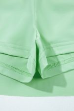 Light Green Drawstring High Waist Lined Tennis Skort - Image 12