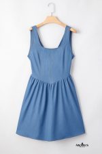 Myosotis Bowknot A-line Sleeveless Mini Dress - Image 3